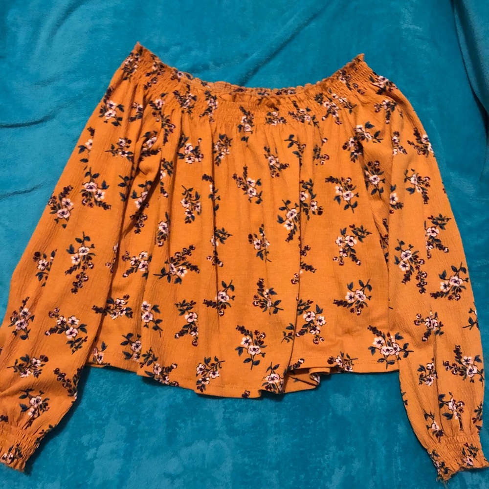 Mustard Yellow Flower Blouse